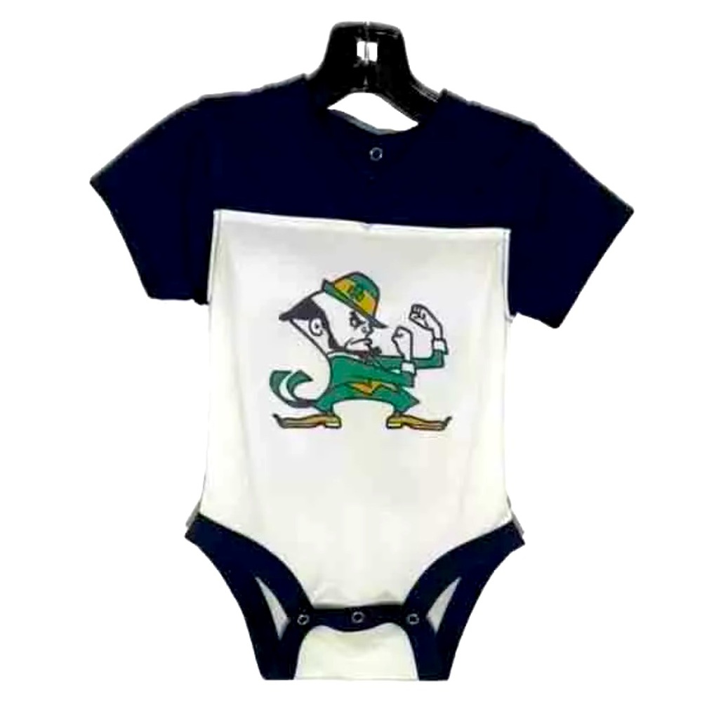 NWOT Notre Dame Fighting Irish Baby Infant Romper Bodysuit Creeper. Super Cute!